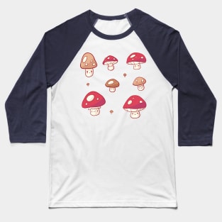 Cute Mushroom illustration Baseball T-Shirt